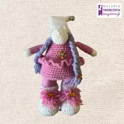 Różowy Skrzat - Lalka tekstylna 34 cm